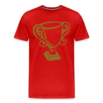 Pokal - Geburtstag - Männer Premium Bio T-Shirt - Rot - Vorne - Damien (186cm)