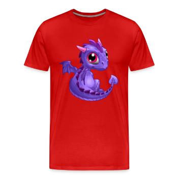 Baby Dragon Purple | Cute Purple Baby Dragon - Men's Premium Organic T-Shirt - red - Front - Damien (186cm)
