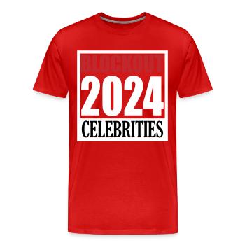 Blockout Celebrities 2024 | Colors can be changed - Men's Premium Organic T-Shirt - red - Front - Damien (186cm)