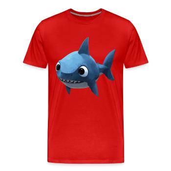 Bébé requin bleu - Mignon et élégant - T-shirt bio Premium Homme - rouge - Devant - Damien (186cm)