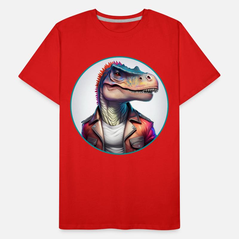 Dinosaur Leather Jacket Men's Premium Organic T-Shirt