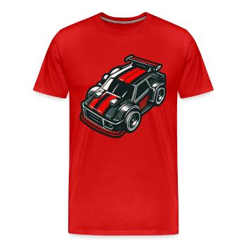 Modèle réduit de voiture jouet rouge et noir - T-shirt bio Premium Homme - rouge - Devant - Damien (186cm)