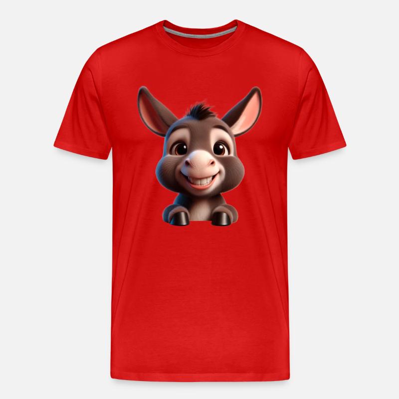Bébé âne Esel Mule - T-shirt bio Premium Homme - rouge