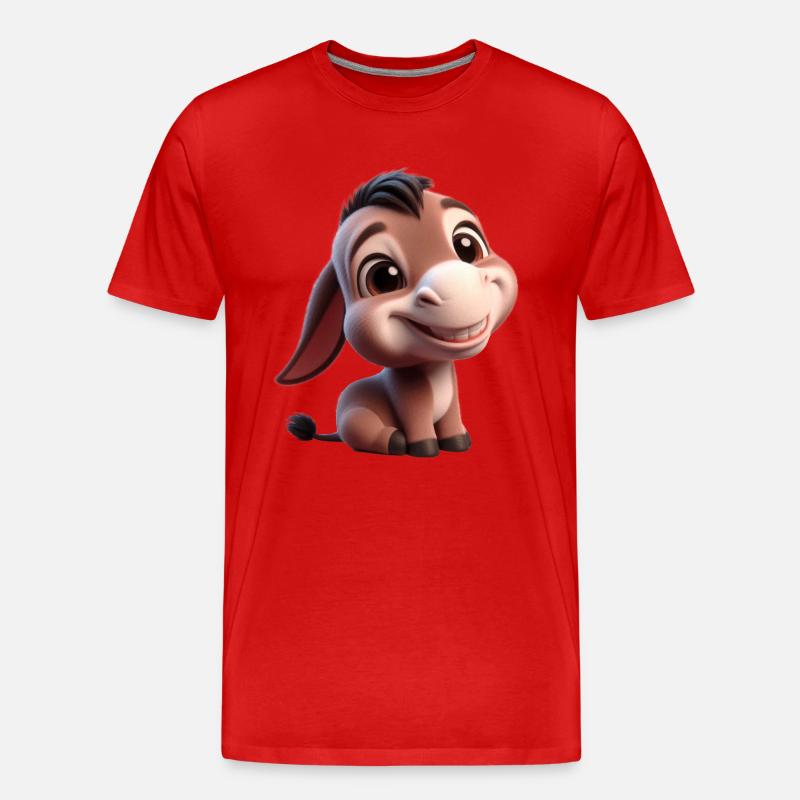 Bébé âne Esel Mule - T-shirt bio Premium Homme - rouge