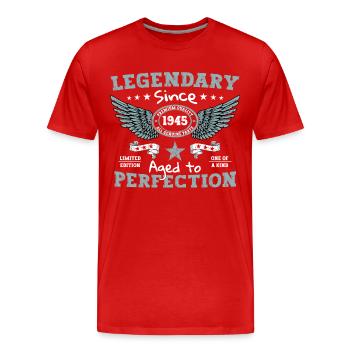 Legendär seit 1945 77. Geburtstag Geschenk - Männer Premium Bio T-Shirt - Rot - Vorne - Damien (186cm)
