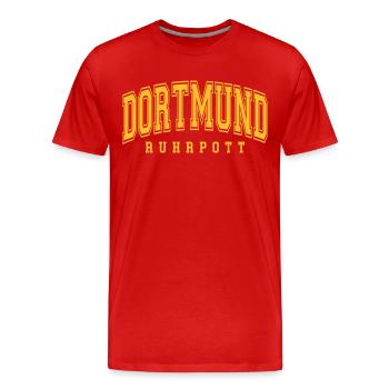 Dortmund - Männer Premium Bio T-Shirt - Rot - Vorne - Damien (186cm)