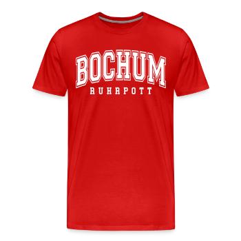 Bochum - Männer Premium Bio T-Shirt - Rot - Vorne - Damien (186cm)