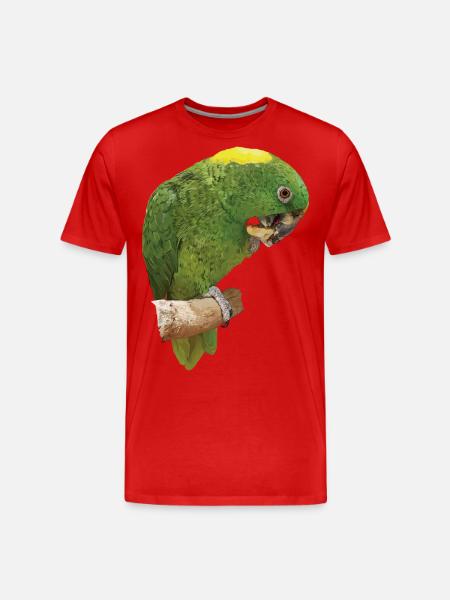 The yellow-naped parrot - Men's Premium Organic T-Shirt - red