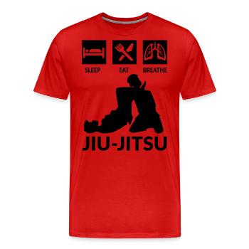 Brazilian Jiu-Jitsu - Männer Premium Bio T-Shirt - Rot - Vorne - Damien (186cm)