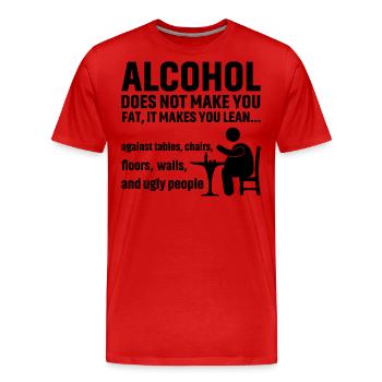 L’alcool ne fait pas grossir - T-shirt bio Premium Homme - rouge - Devant - Damien (186cm)