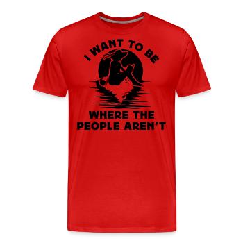 I want to be where the people aren't - Männer Premium Bio T-Shirt - Rot - Vorne - Damien (186cm)