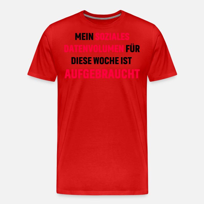 Lustiger Spruch Datenvolumen - Männer Premium Bio T-Shirt - Rot