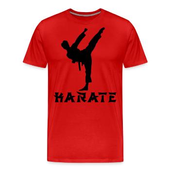 Karaté - T-shirt bio Premium Homme - rouge - Devant - Damien (186cm)