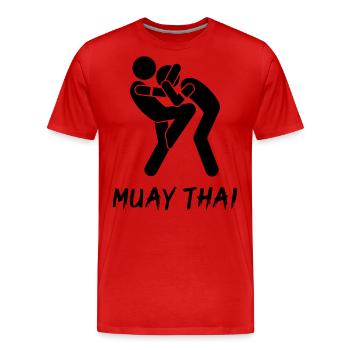 Muay Thaï - T-shirt bio Premium Homme - rouge - Devant - Damien (186cm)