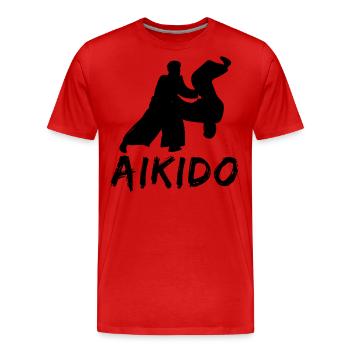 Aïkido - T-shirt bio Premium Homme - rouge - Devant - Damien (186cm)