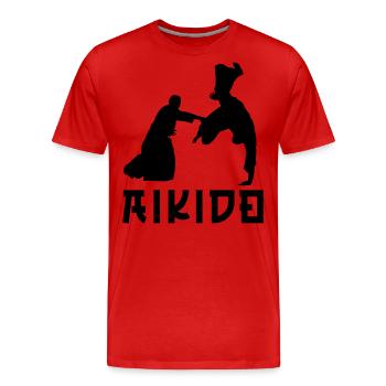 Aïkido - T-shirt bio Premium Homme - rouge - Devant - Damien (186cm)