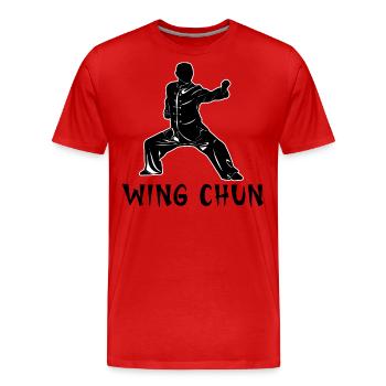 Wing Chun - T-shirt bio Premium Homme - rouge - Devant - Damien (186cm)