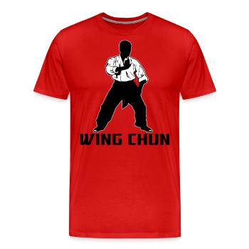 Wing Chun - Männer Premium Bio T-Shirt - Rot - Vorne - Damien (186cm)