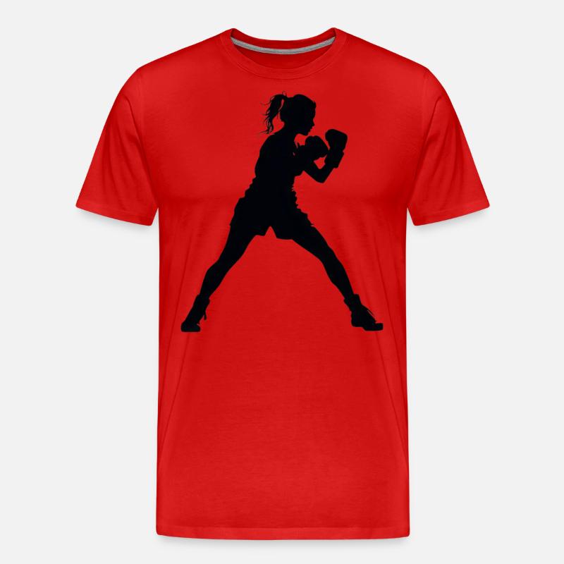 Frau Mädchen Boxen - Männer Premium Bio T-Shirt - Rot