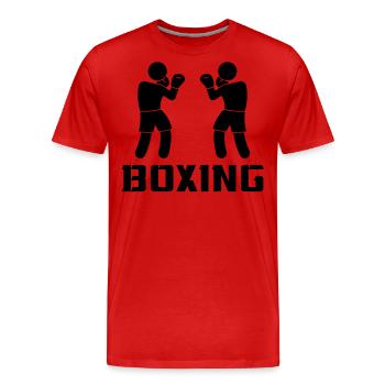 Boxen - Männer Premium Bio T-Shirt - Rot - Vorne - Damien (186cm)