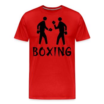 Boxen - Männer Premium Bio T-Shirt - Rot - Vorne - Damien (186cm)