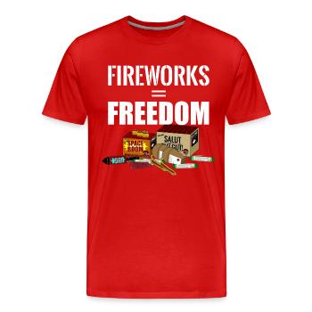 Freedom Fireworks - Men's Premium Organic T-Shirt - red - Front - Damien (186cm)