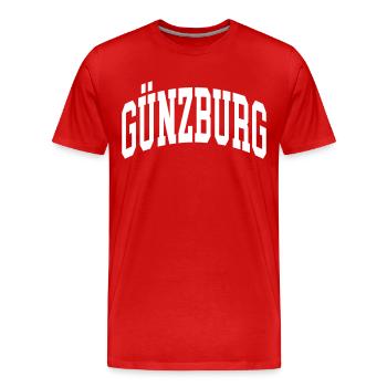Günzburg - Männer Premium Bio T-Shirt - Rot - Vorne - Damien (186cm)