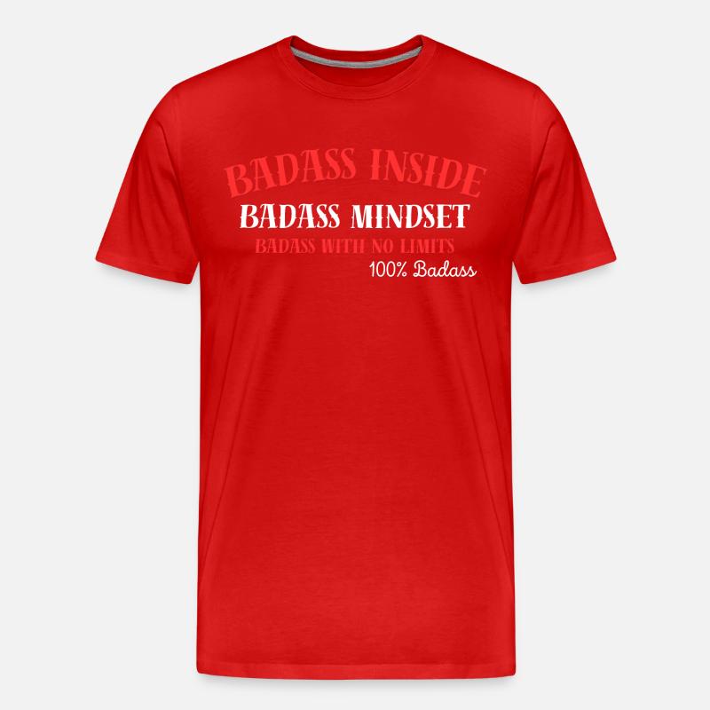 100% Badass,Badass Inside - Männer Premium Bio T-Shirt - Rot