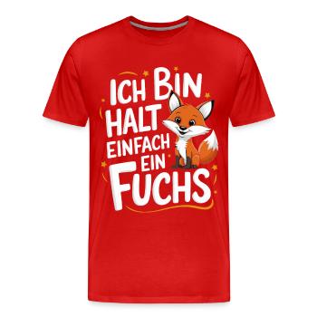 Renard, Renards, Animal Sauvage, Animal De La Forêt, Renard Rouge - T-shirt bio Premium Homme - rouge - Devant - Damien (186cm)