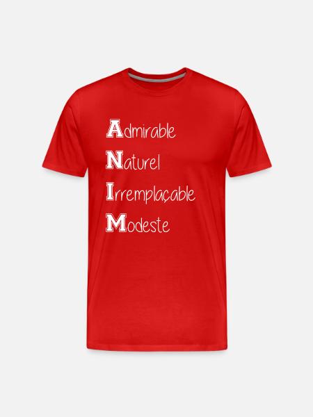 ANIM-blanc - T-shirt bio Premium Homme - rouge