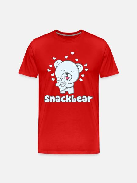 Snack bear / snack bear with heart - Men's Premium Organic T-Shirt - red