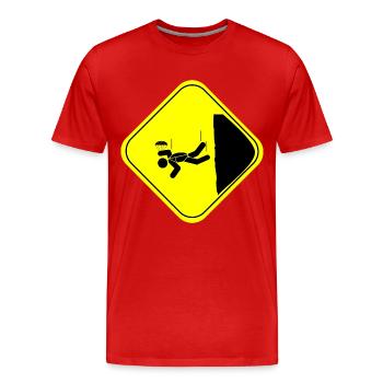 base jump - T-shirt bio Premium Homme - rouge - Devant - Damien (186cm)