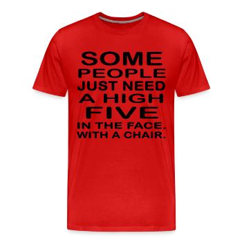 Phrase drôle de phrases drôles de cadeau de déclaration - T-shirt bio Premium Homme - rouge - Devant - Damien (186cm)