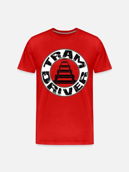 Tram Driver Round logo - Men's Premium Organic T-Shirt - red