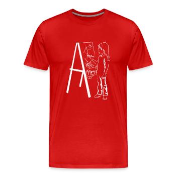 Child art canvas paint artist gift idea - Men's Premium Organic T-Shirt - red - Front - Damien (186cm)