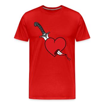 Heart knife de - Männer Premium Bio T-Shirt - Rot - Vorne - Damien (186cm)