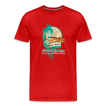 Sunset Beach - Männer Premium Bio T-Shirt - Rot - Vorne - Damien (186cm)