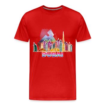 Dubai 3 J - Männer Premium Bio T-Shirt - Rot - Vorne - Damien (186cm)