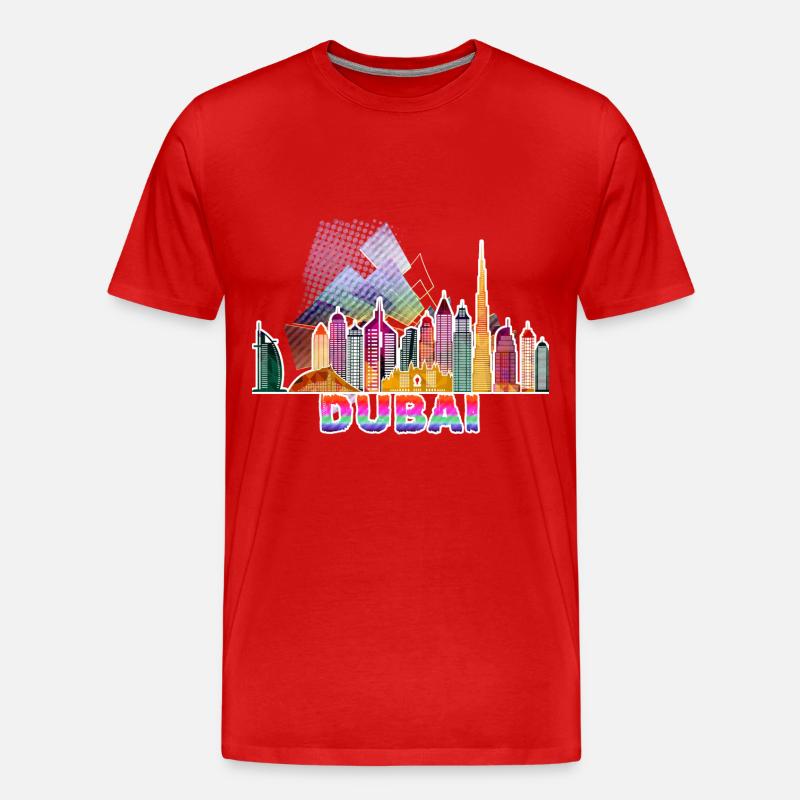 Dubai 3 J - Männer Premium Bio T-Shirt - Rot