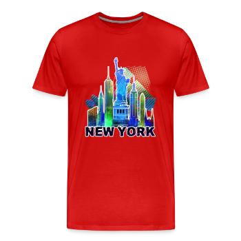 New York 3 ans - T-shirt bio Premium Homme - rouge - Devant - Damien (186cm)