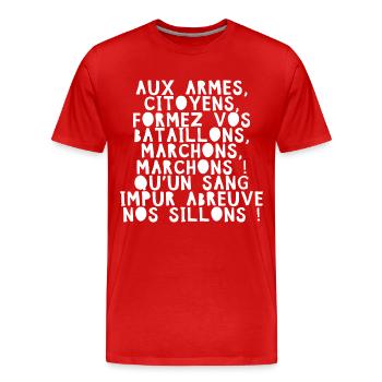 France Hymne national Français La Marseillaise B - T-shirt bio Premium Homme - rouge - Devant - Damien (186cm)