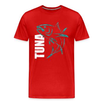 Tuna Fishing - Men's Premium Organic T-Shirt - red - Front - Damien (186cm)