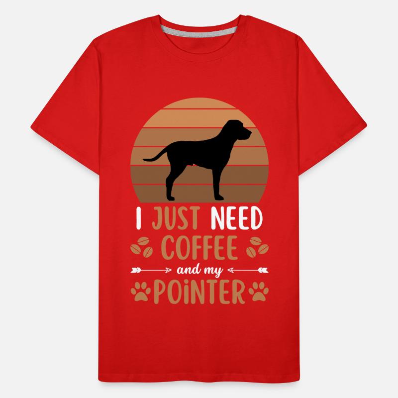English Pointer Kaffee Retro Hund Cafe Männer Premium Bio T-Shirt
