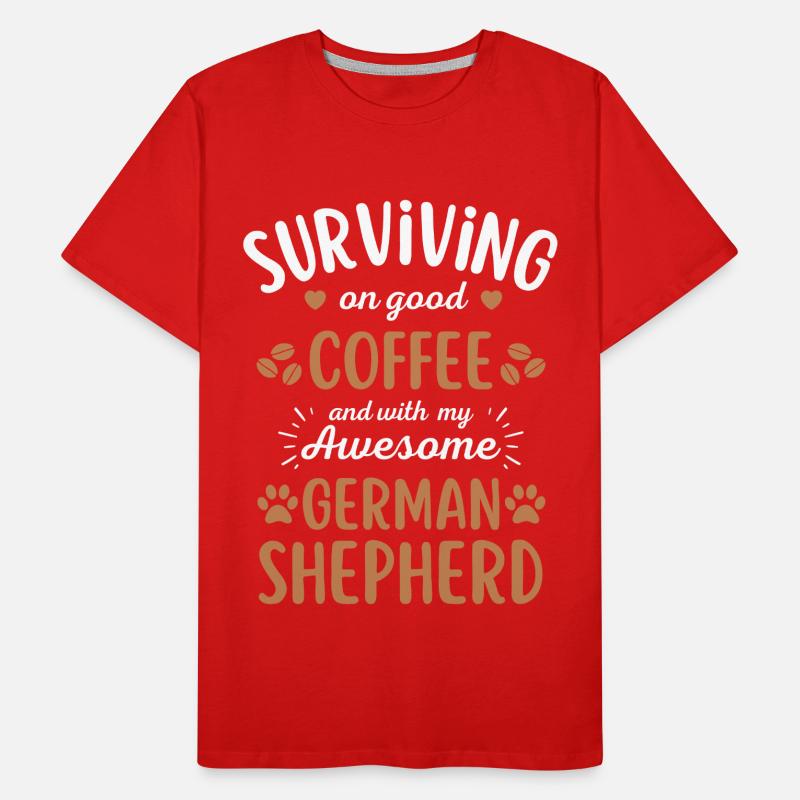 German Shepherd Coffee Dog Cafe Men's Premium Organic T-Shirt