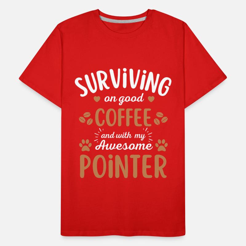 Deutsch Pointer Café Chien Café T-shirt bio Premium Homme