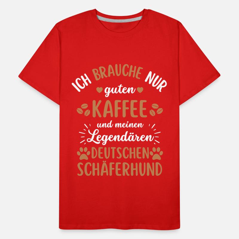 Deutscher Schäferhund Kaffee Hund Cafe Männer Premium Bio T-Shirt