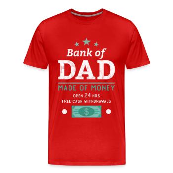 Bank von Papa - Männer Premium Bio T-Shirt - Rot - Vorne - Damien (186cm)