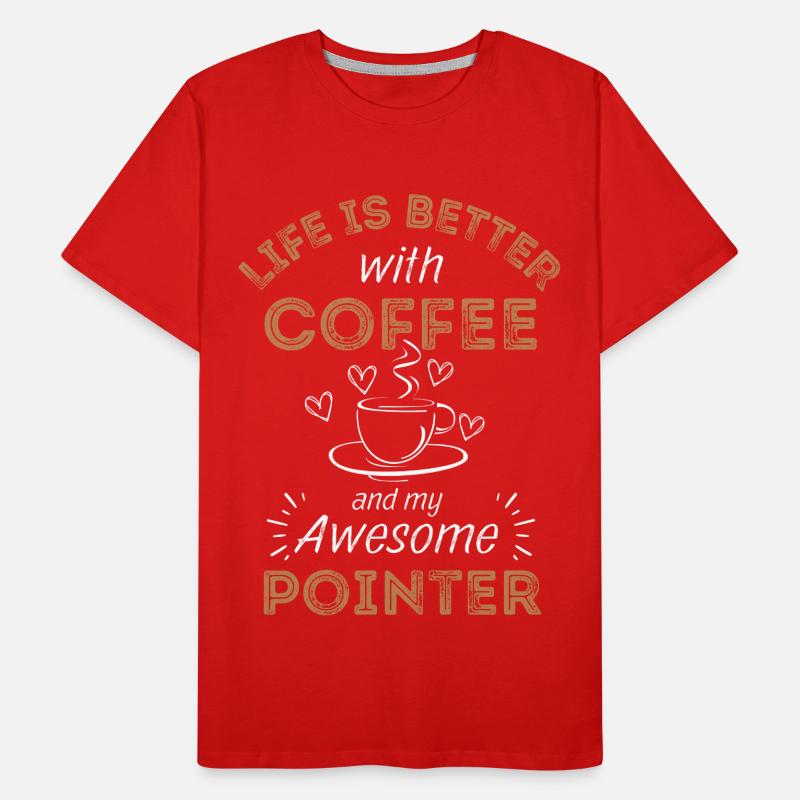 Deutsch Pointer Coffee Dog Cafe Men's Premium Organic T-Shirt