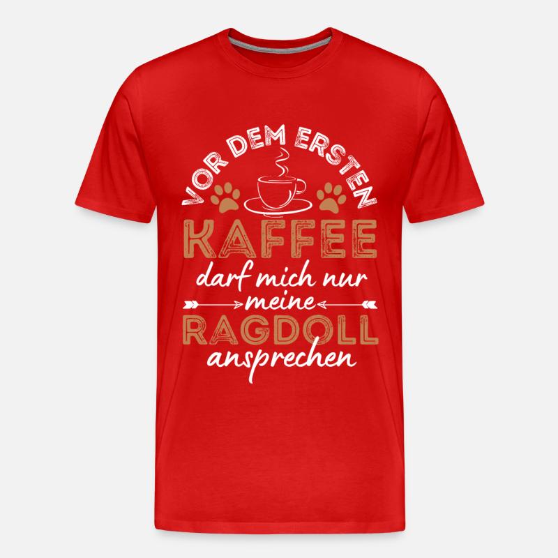 Ragdoll Cat Coffee Café - T-shirt bio Premium Homme - rouge