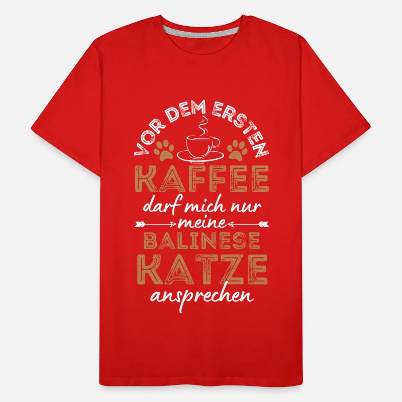 Balinese Cat Coffee Cafe Men's Premium Organic T-Shirt